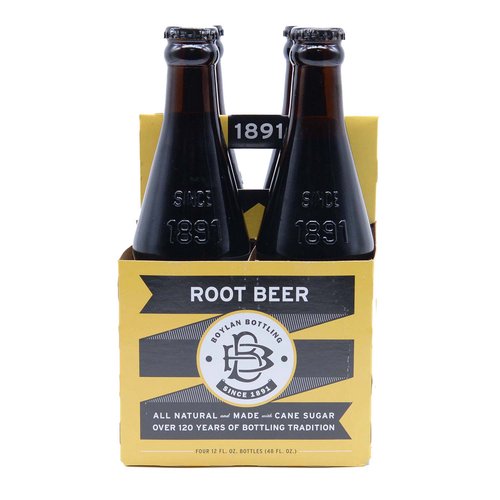 Boylan Root Beer Soda, 12 Fl Oz (Pack of 4)