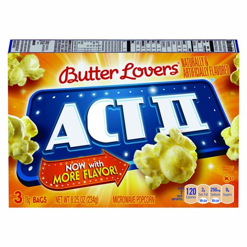 Act II Microwave Popcorn, Butter Lovers 