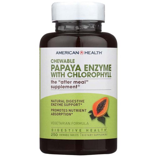 American Health Papaya Enzyme with Chlorophyll Chewable Tablets
