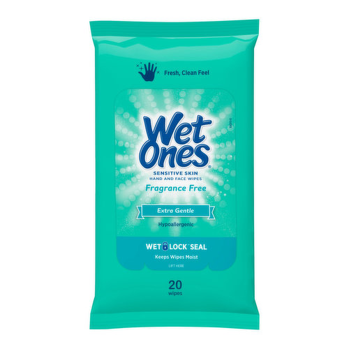 Wet Ones Sensitive Skin Fragrance Free Hand and Face Wipes