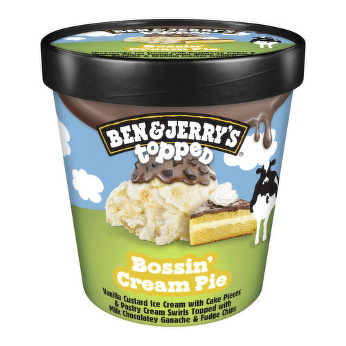 Ben & Jerry's Bossin' Cream Pie Topped Vanilla Ice Cream