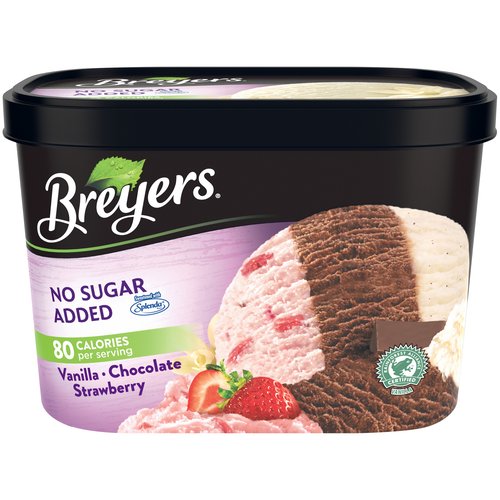 Breyer's Ice Cream, No Sugar Added, Vanilla Chocolate Strawberry
