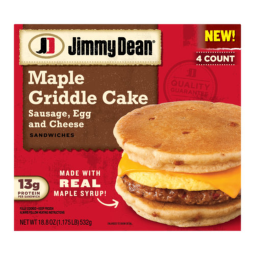 Jimmy Dean Maple Griddle Cake Sausage, Egg and Cheese