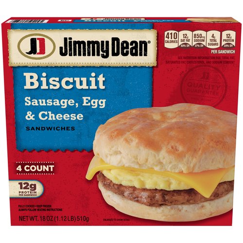 Jimmy Dean Sausage, Egg & Cheese Biscuit Sandwiches