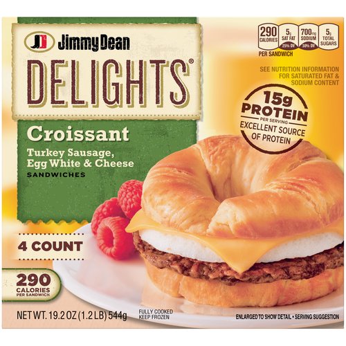 Jimmy Dean Delights Turkey Sausage, Egg White & Cheese Croissant Sandwiches