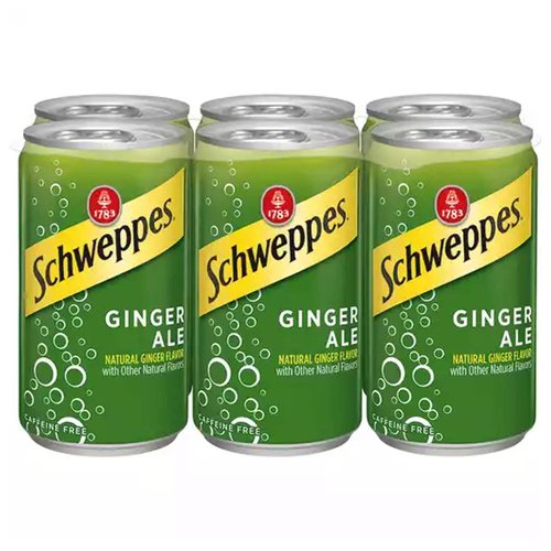 Schweppes Mini Ginger Ale, Can (Pack of 6)