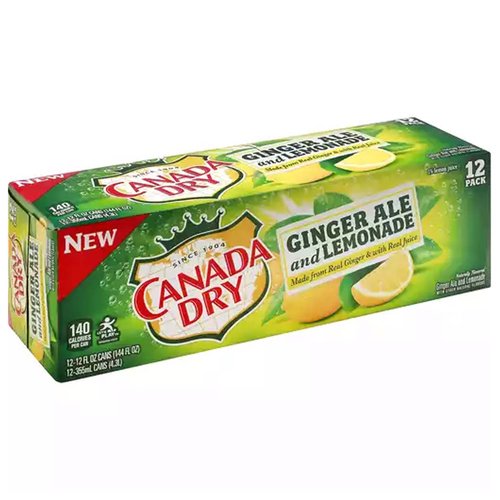 Canada Dry Ginger Ale & Lemonade, Cans (Pack of 12)