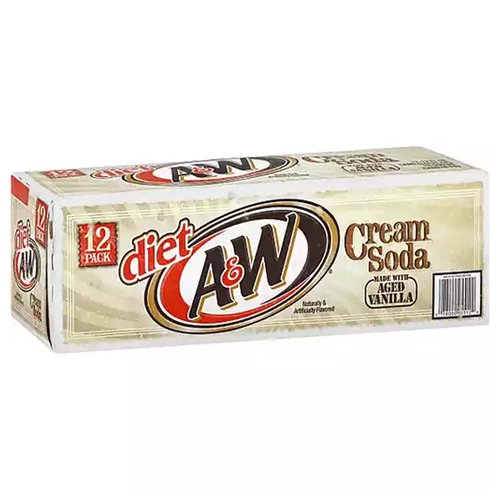 A&W Diet Cream Soda, Cans (Pack of 12)