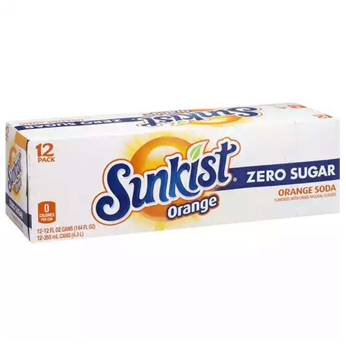 Sunkist Diet Orange, Cans (Pack of 12)