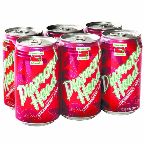 Diamond Head Strawberry Soda, Cans (Pack of 6)