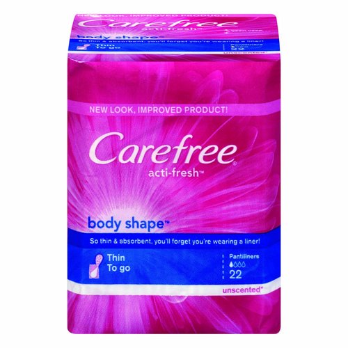 Carefree Acti-Fresh Body Shape Panty Liners Thin To Go Pack of 60 Liners,  60 Panty Liners