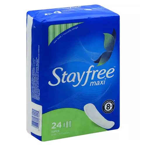 Stayfree® Maxi Super Pads. Comfortably dry for up to 8 hrs. Keeps you dry for up to 8 hrs. Dry, cool & comfortable. Thermo Control®. With odor neutralizers.
Dramatization simulation. Thermo Control® technology: Inspired by high performance athletic fabrics. Quickly pulls moisture away from your body & allows air circulation. Keeps you dry for up to 8 hours. Absorbs in seconds. Odor neutralizers. Stops odors before they start. Anti-leak channels: Helps block leaks front to back and side to side. Only From Stayfree®. Worry-Free Leak Protection®. Questions US/Canada 1-877-454-7843. www.stayfree.com. Stayfree and all other trademarks are owned by Edgewell. ©2015 Edgewell.