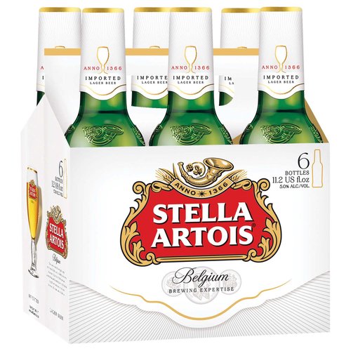 Stella Artois Belgium Premium Lager, Bottles (Pack of 6)