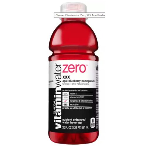 Glaceau Vitaminwater Zero, XXX