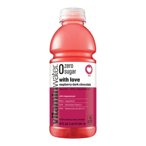 Glaceau Vitaminwater Zero Sugar Raspberry Dark Chocolate Nutrient Enhanced