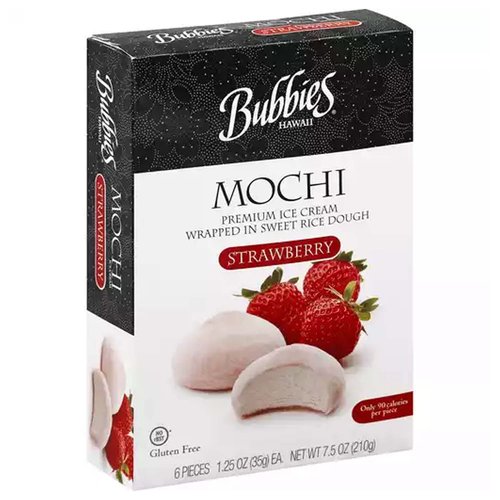 Bubbies Mochi Ice Cream, Strawberry