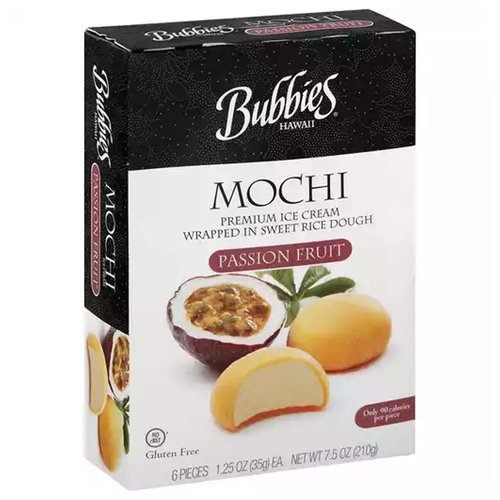 Bubbies Mochi Ice Cream, Passion Fruit