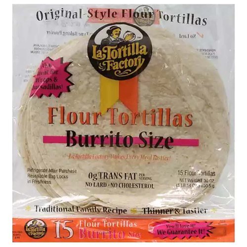 La Tortilla 10" Burrito Size Flour Tortilla