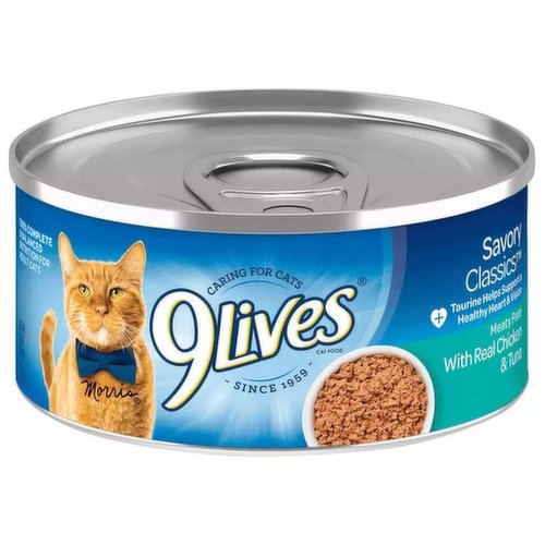 9 Lives Meaty Pate, Real Chicken & Tuna