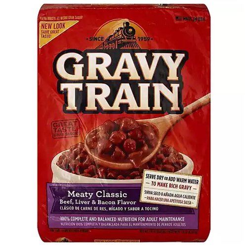 Gravy Train Meaty Classic Dry Dog Food, Beef, Liver and Bacon