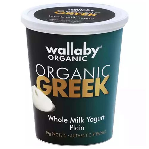 Wallaby Organic Whole Milk Greek Yogurt, Plain 