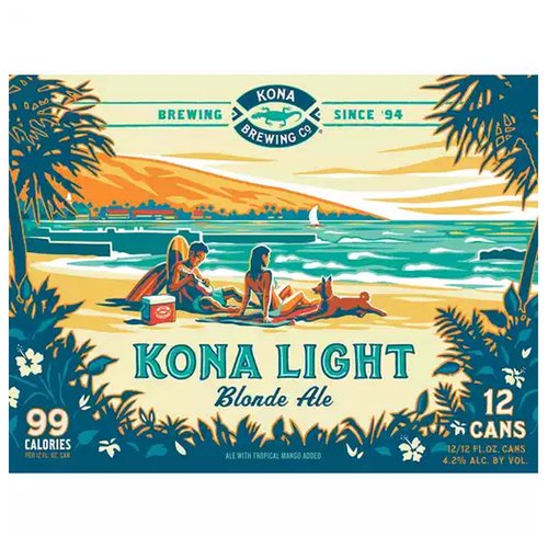 Kona Brewing Light Blonde Ale, Cans (Pack of 12)