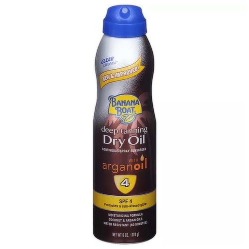 Banana Boat Dry Oil Clear Sunscreen Spray, SPF 4