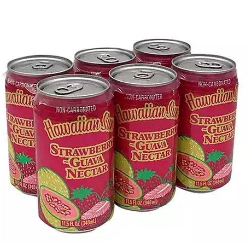 Hawaiian Sun Strawberry Guava Nectar, Cans (Pack of 6)