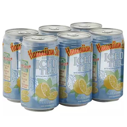 Hawaiian Sun Lemon Iced Tea, Cans (Pack of 6)