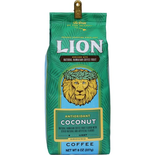 Lion Coffee, Antioxidant Rich Coconut, Ground