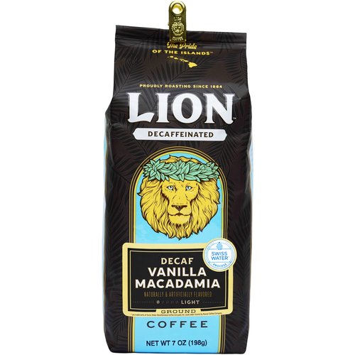 Lion Coffee Decaf Vanilla Macadamia Roast, Ground