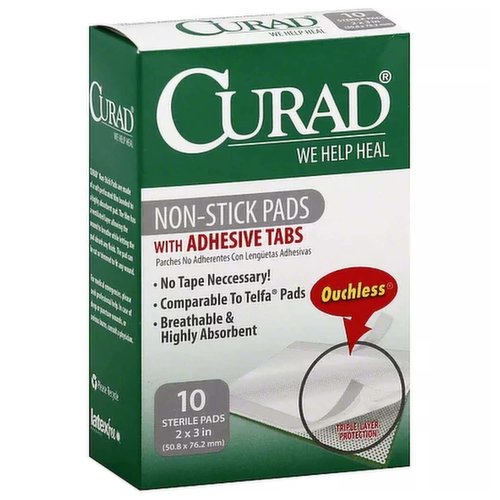 Curad Non-Stick Pads with Adhesive Tabs