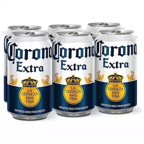 Corona Extra Beer, Cans (Pack of 6)