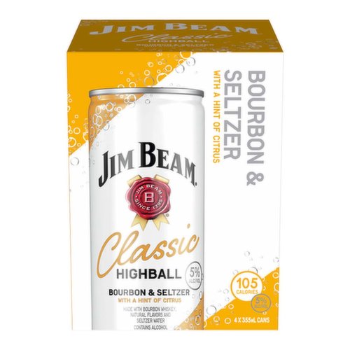 Jim Beam Classic Bourbon and Citrus Highball 4pk