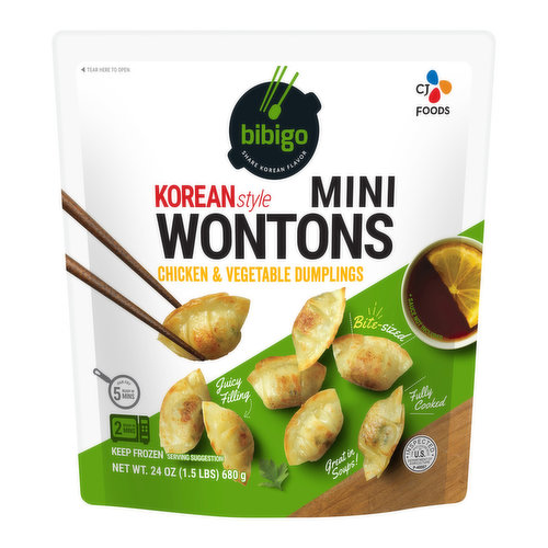 Bibigo Korean Style  Chicken & Vegetable Mini Wontons