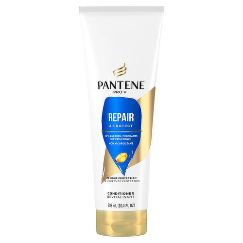 Fight Damage Every Wash. Infuse nutrients and antioxidants into every strand with Pantene Pro-V Repair & Protect Conditioner. Helping to repair dry or chemically treated hair from the inside out, Repair & Protect Conditioner nourishes hair for up to 2x less breakage.* Give your hair the strength it deserves.