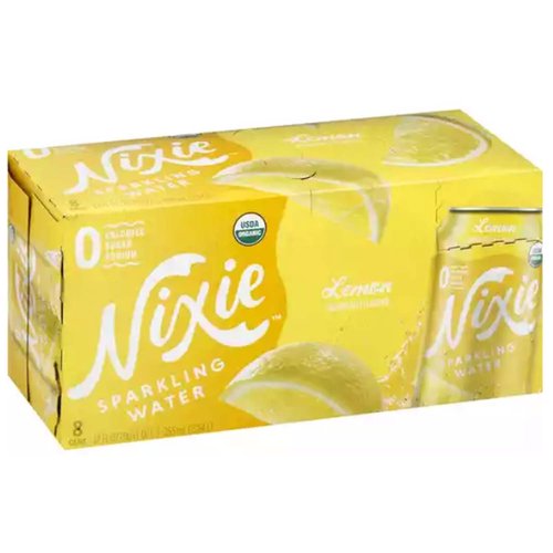 Nixie Sparkling Water, Lemon, Cans (8-pack)