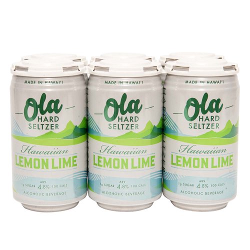 Ola Organic Lemon Lime Hawaiian Seltzer, Cans (Pack of 6)