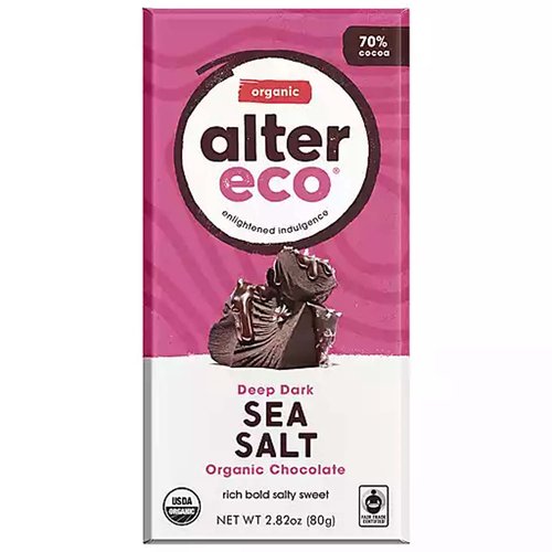 Alter Eco Deep Dark Organic Chocolate, Sea Salt