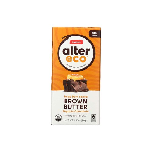 Alter Eco Organic Brown Butter Chocolate Bar, Dark Salted 