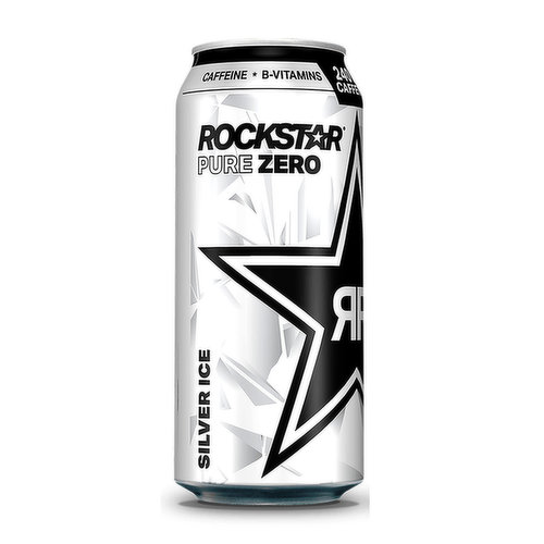 Rockstar Pure Zero Sugar Silver Ice Energy Drink, 16 oz Can