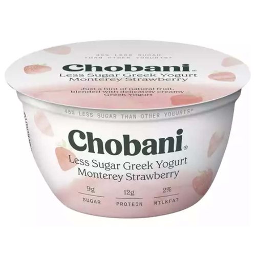 Chobani Less Sugar Greek Yogurt, Monterey Strawberry