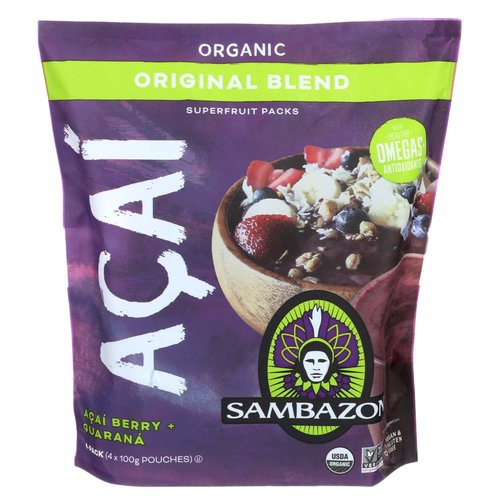 Sambazon Organic Acai Superfruit Packs, Original Acai Berry & Guarana