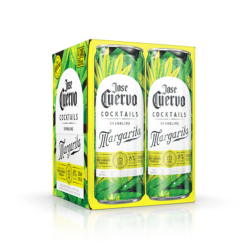 Q Margarita Mix, Spectacular, Lime Juice and Agave - 4 pack, 7.5 fl oz cans