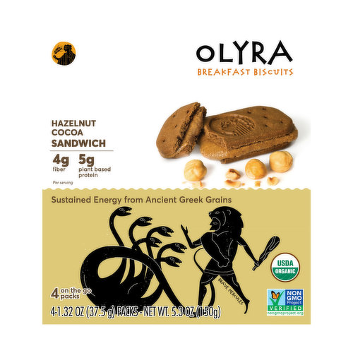 Olyra Hazelnut Cocoa Sandwich Breakfast Biscuits