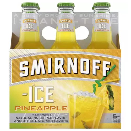 Smirnoff Ice, Pineapple, Bottles (Pack of 6)