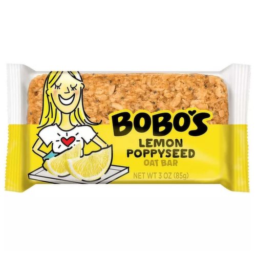 Bobos Gluten Free Lemon Poppyseed Bar