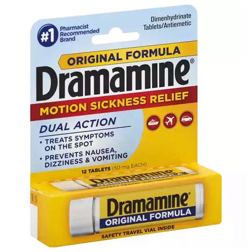 Dramamine Motion Sickness Relief Tablets, 50 mg