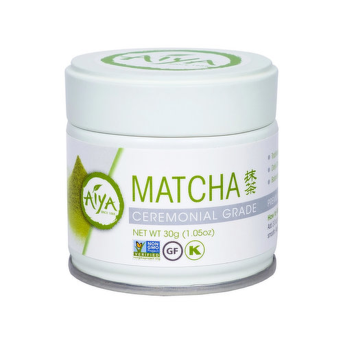 Perfect for daily drinking, Aiya's Ceremonial Matcha features a vibrant, jade green color and a mild, natural sweetness. The slight astringency from the tea catechins perfectly balances the sweetness from the L-theanine amino acids, making it ideal for "Usu-cha" or thin tea. One of Aiya's most popular products, Ceremonial Matcha's quality is high enough for formal Japanese tea ceremonies.<br><br>

<ul>
<li>Perfect for making traditional hot tea ("Usu-cha")</li>
<li>Excellent for daily drinking</li>
<li>A balanced, sweet flavor for tea lovers</li></ul>