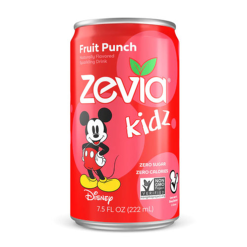 Zero Sugar, Zero Calories, and Slightly Fizzy, Zevia Kidz is naturally sweetened with stevia so parents can feel good about giving their kids the flavors they love! Fruit Punch is Zevia’s take on the kids’-favorite, with a tasty blend of natural flavors.